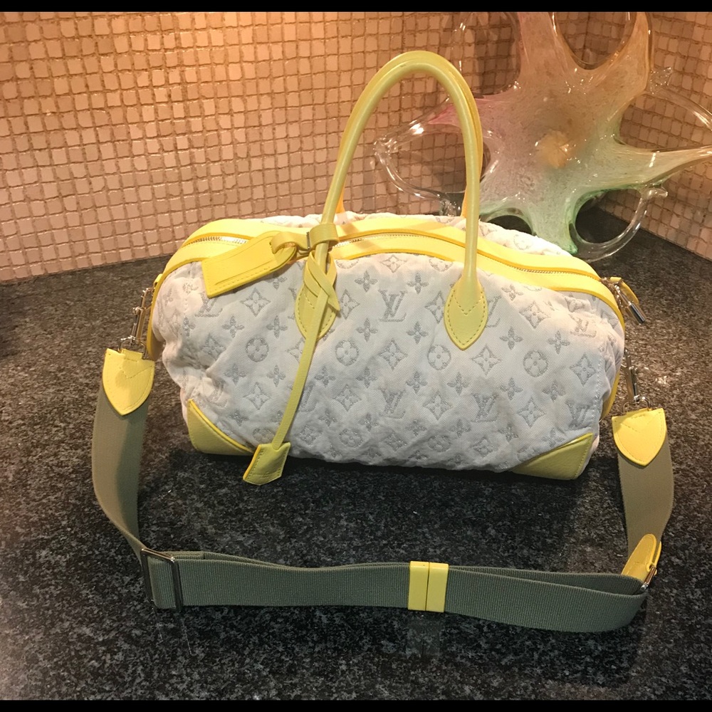 Jaune Monogram Denim Speedy